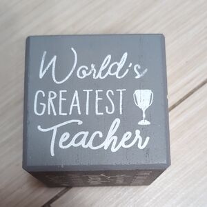 Gray World's Greatest Teacher Block